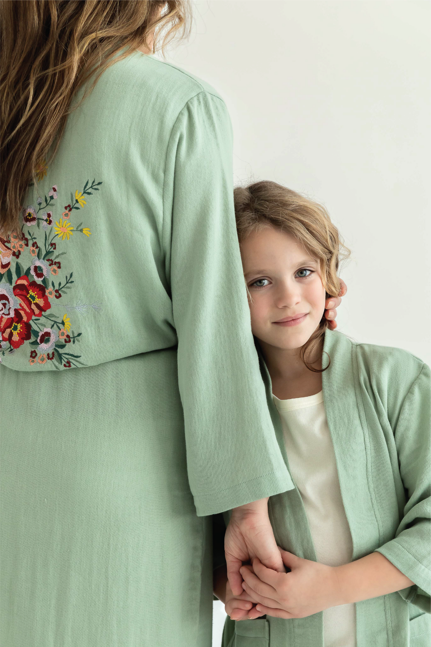 THE FLOWER KIDS KIMONO IN SEA GREEN