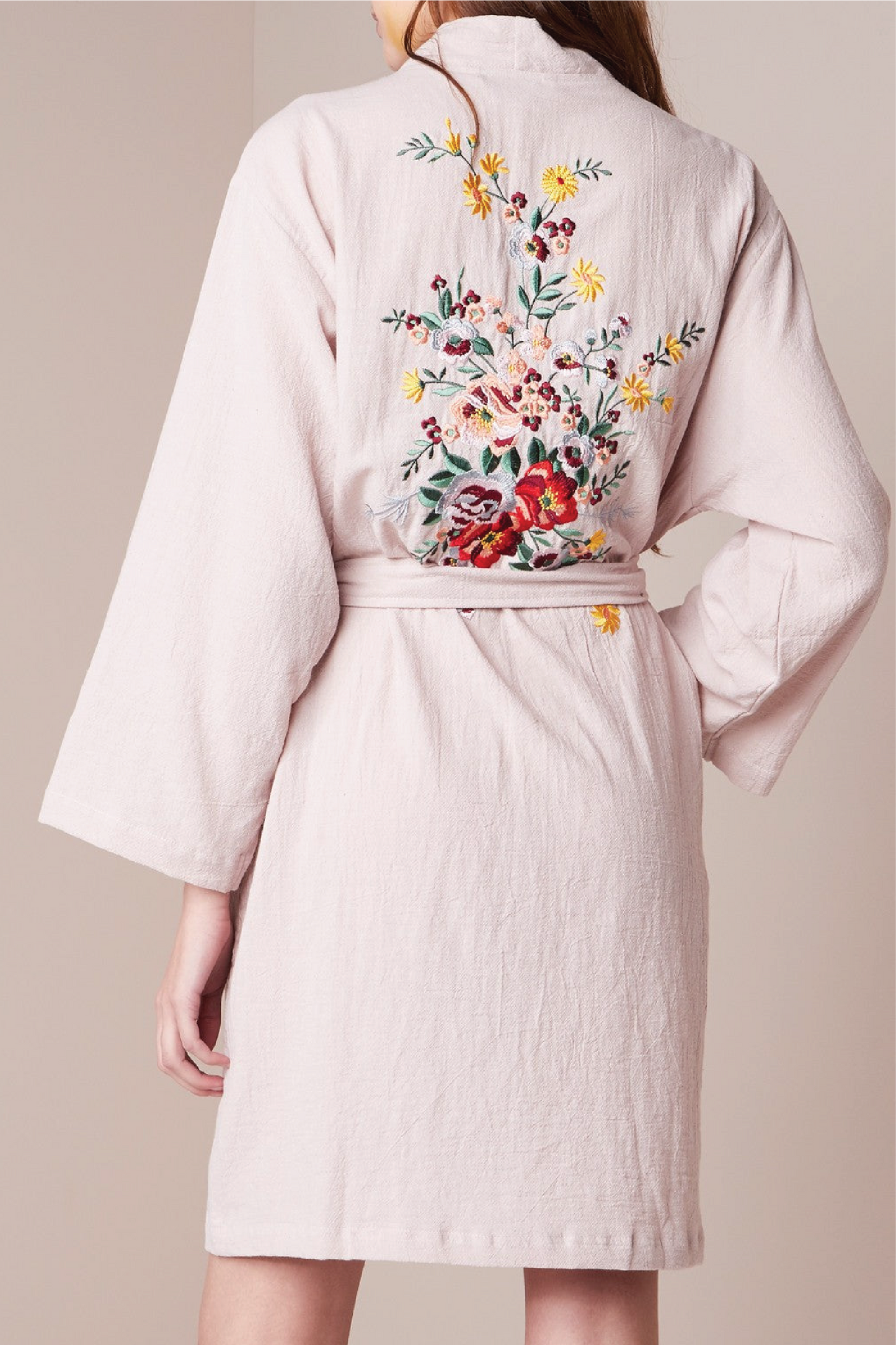 THE FLOWER KIMONO IN DUSTY PINK