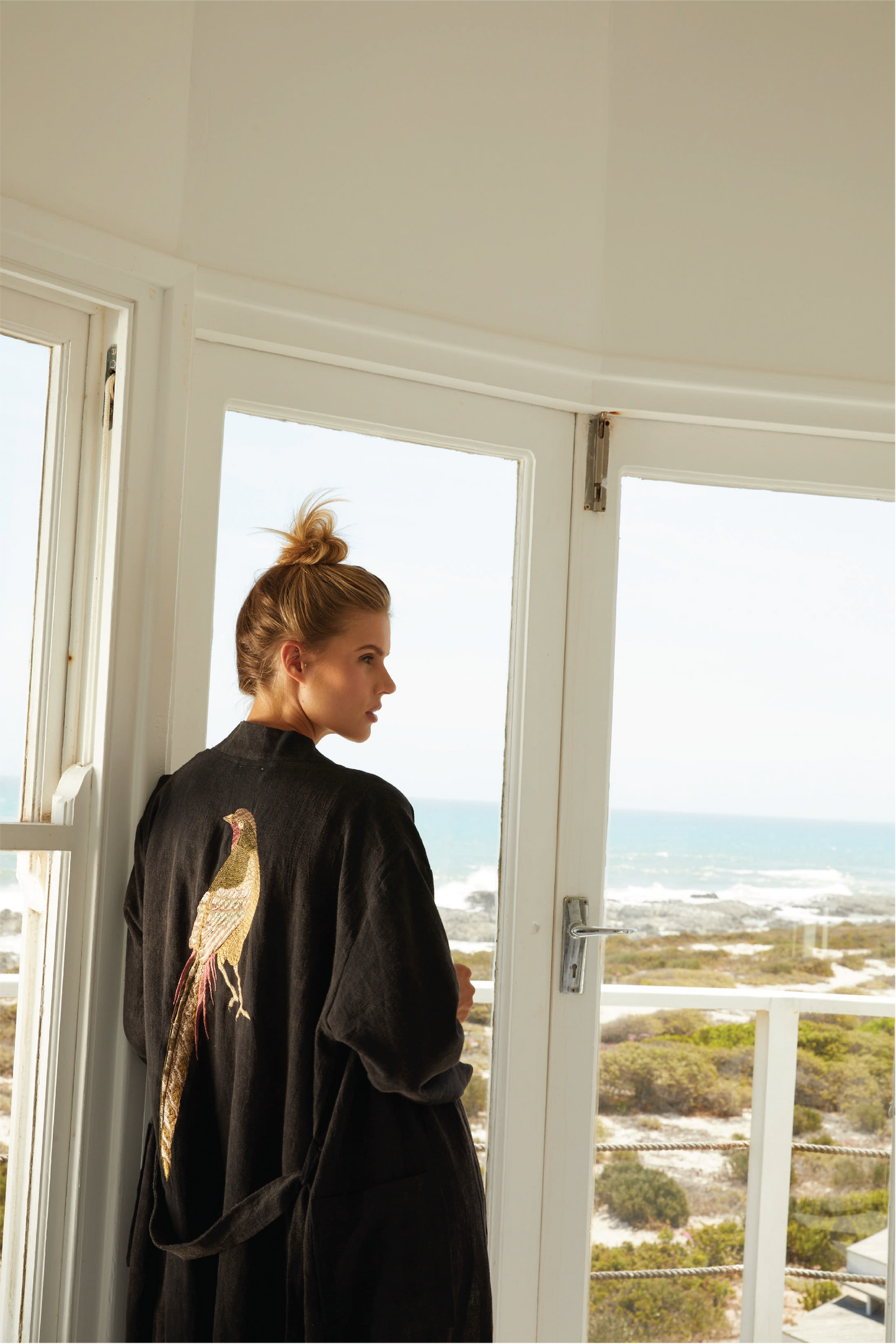 THE PHEASANT KAFTAN IN BLACK