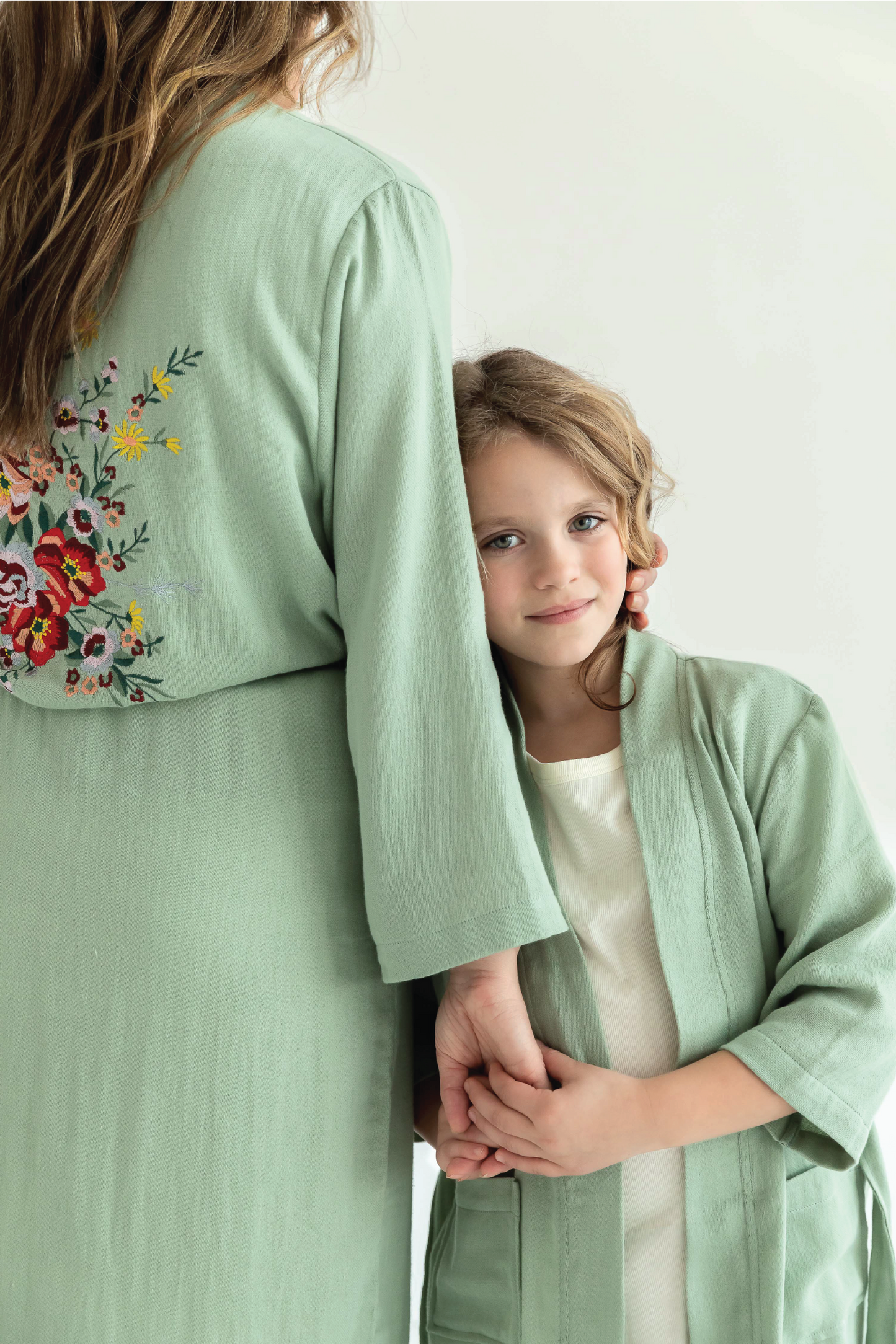 THE FLOWER KAFTAN IN SEA GREEN