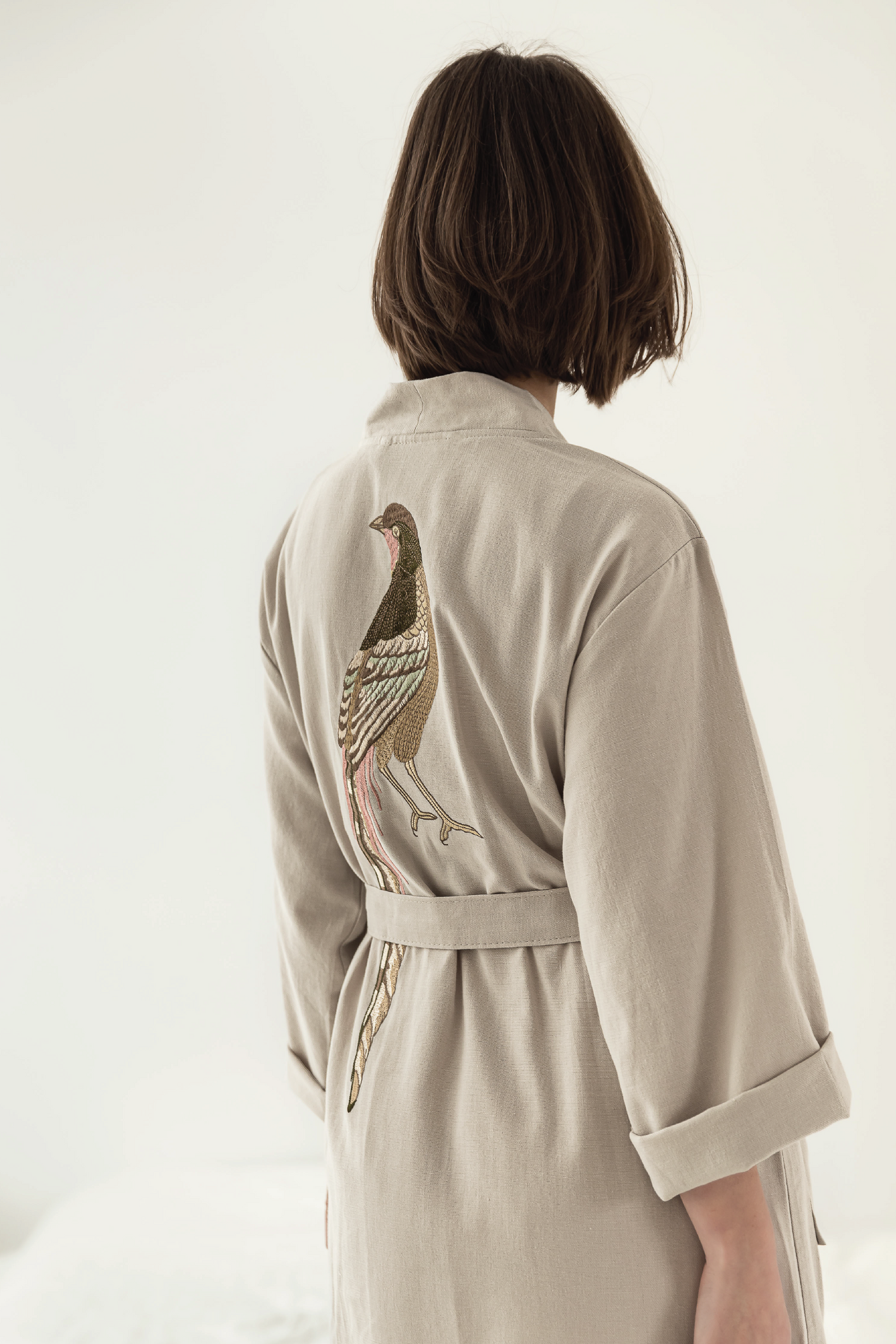 THE PHEASANT KIMONO IN MINK