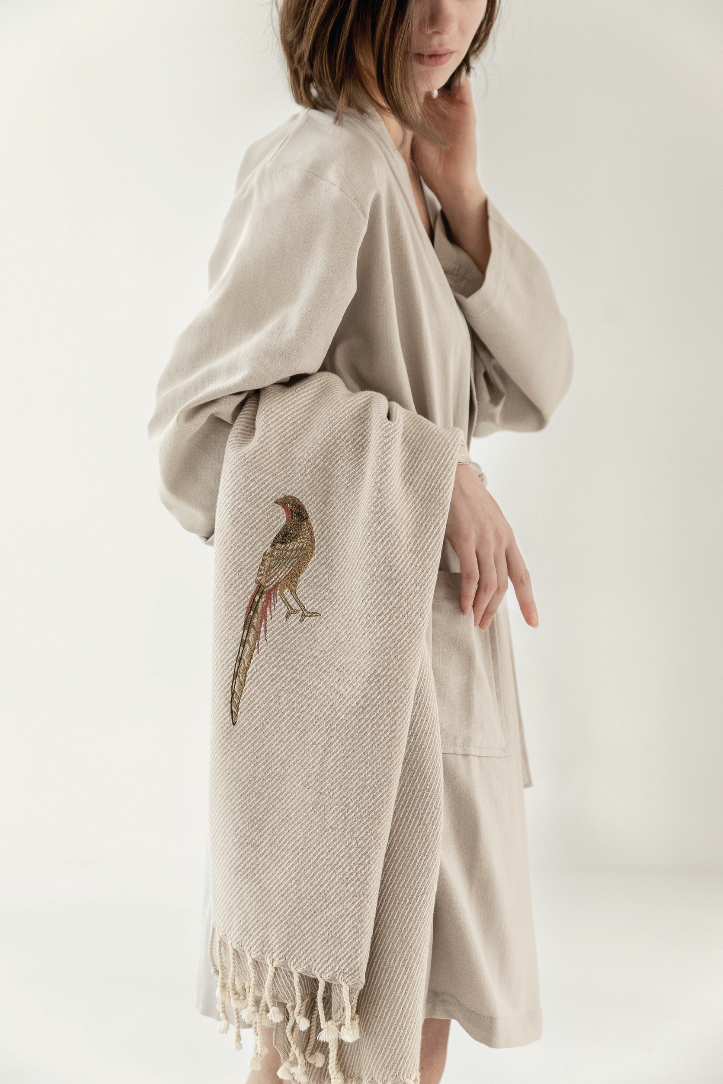 THE PHEASANT KIMONO IN MINK