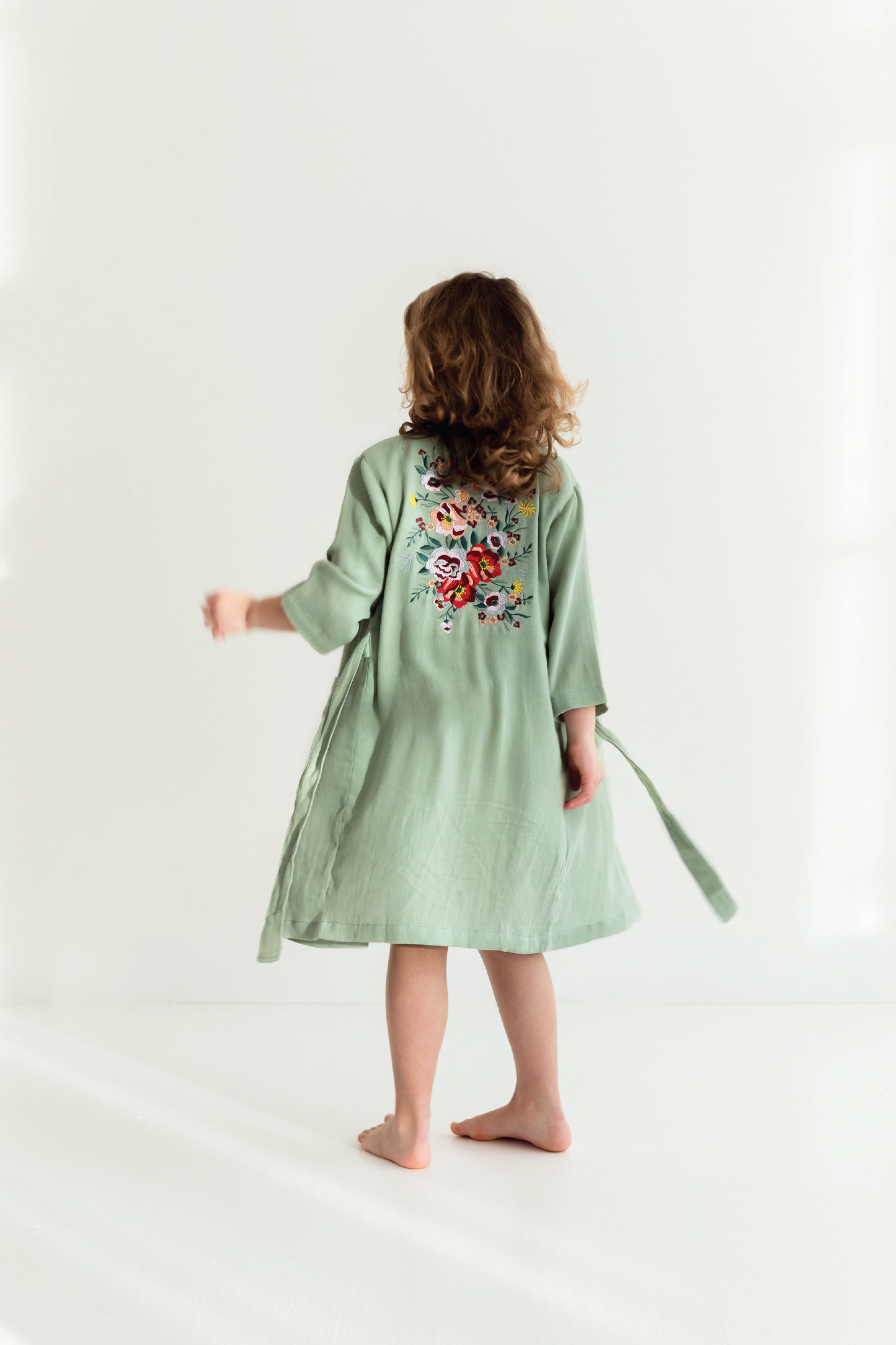 THE FLOWER KIDS KIMONO IN SEA GREEN