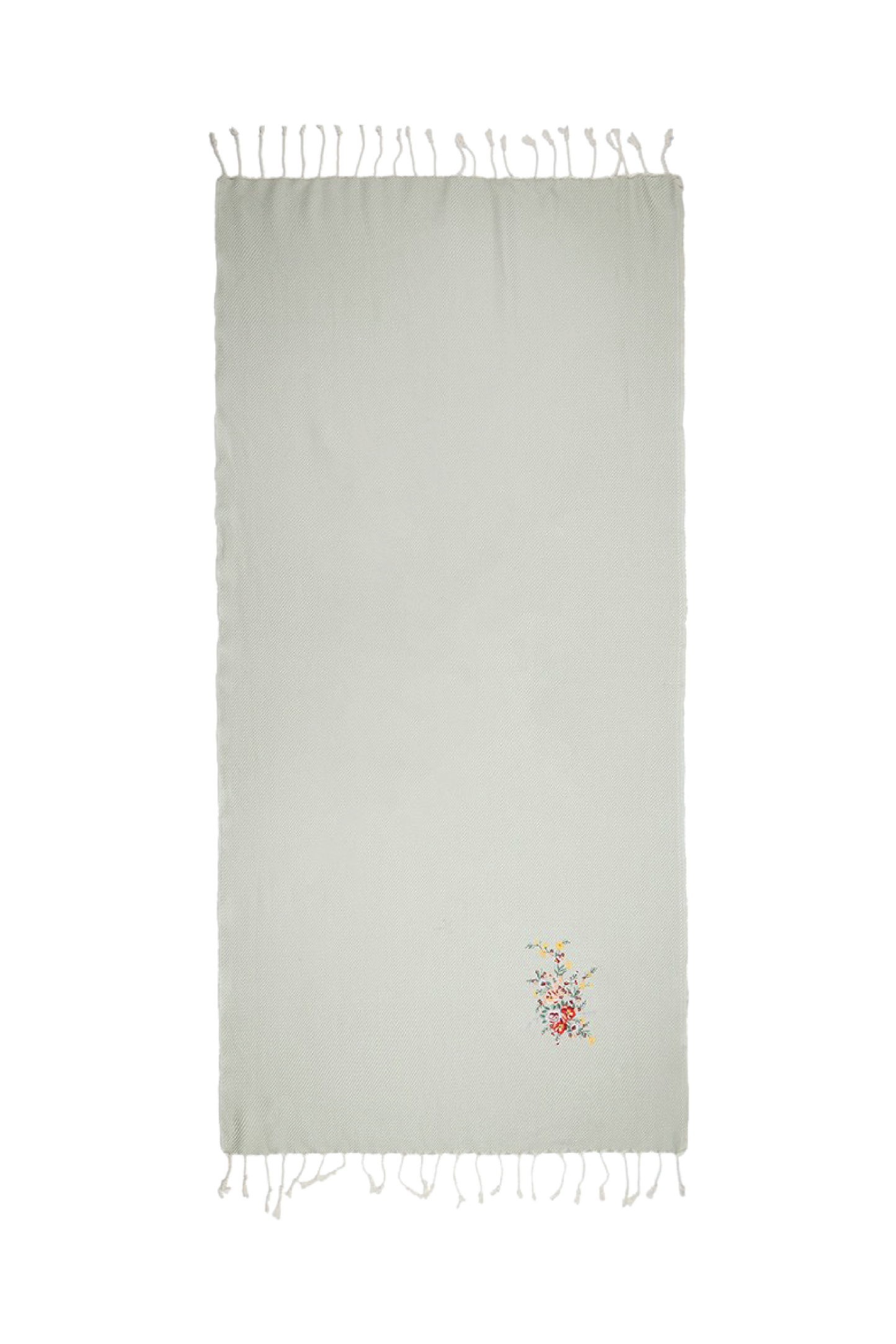 EMBROIDERED HAMMAM TOWEL | THE FLOWER IN SEA GREEN