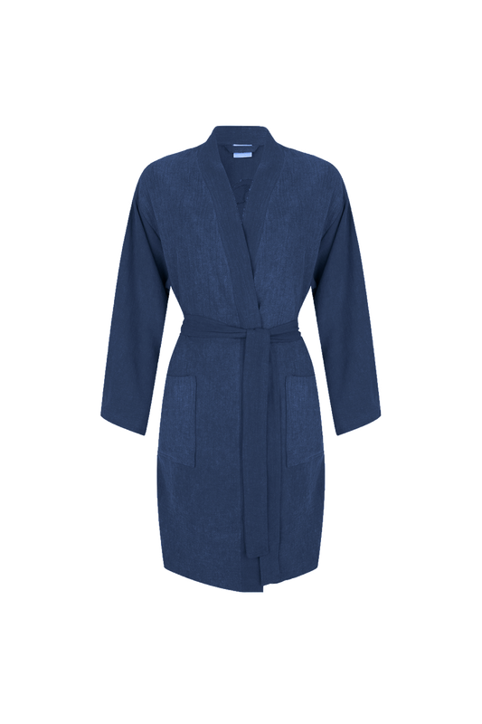 THE PHEASANT KIMONO IN NAVY