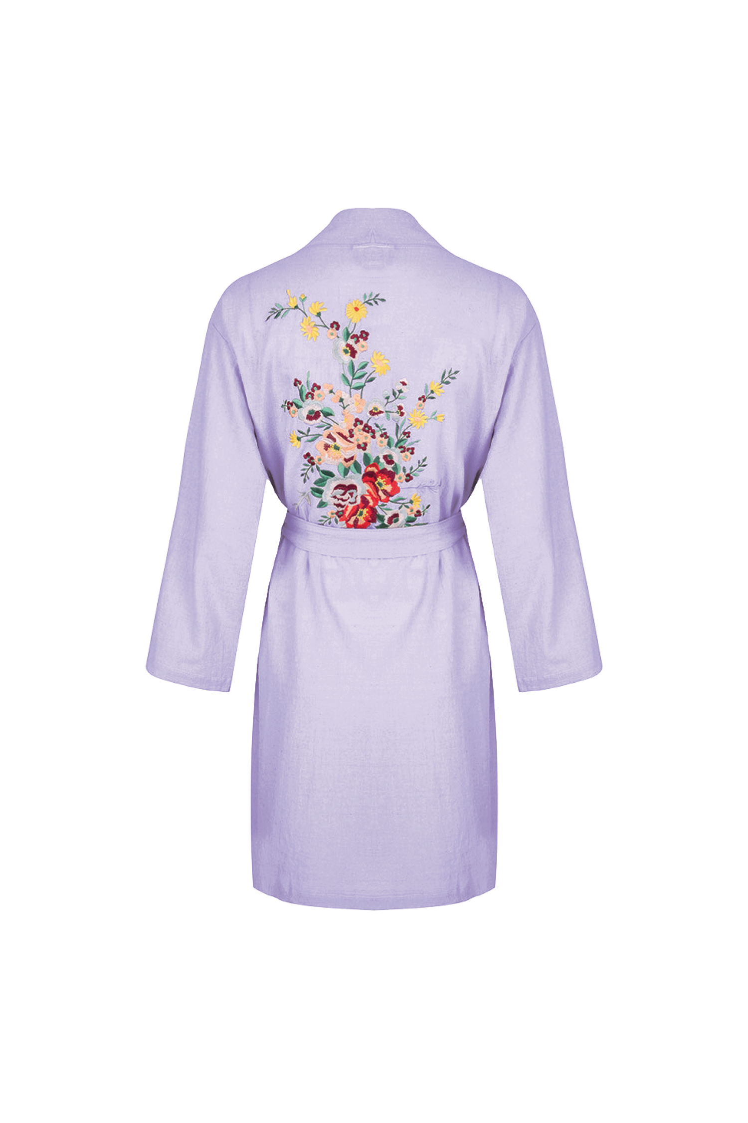 Hammam34 Lilac kimono with flowers embroidery detail on the back
