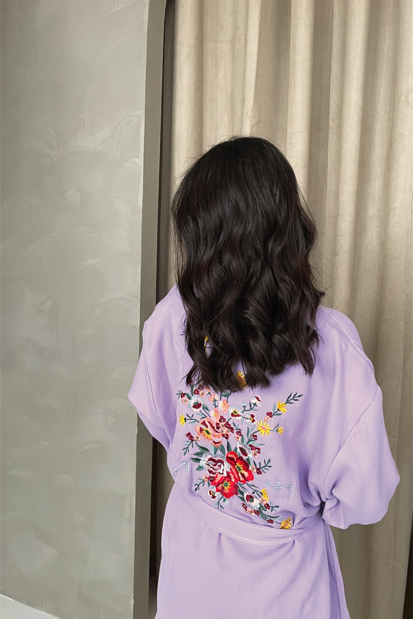 THE FLOWER KIMONO IN LILAC