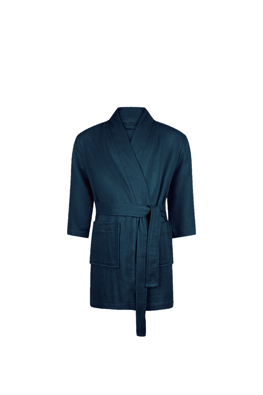 FLYING CRANES KIDS KIMONO IN NAVY (6-8 YEARS)