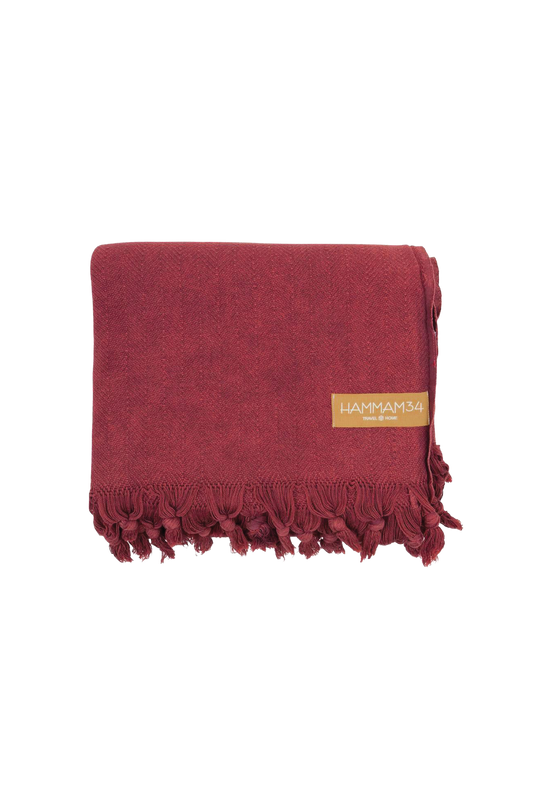 Hammam34 Cotton Handloomed Red Beach Blanket 