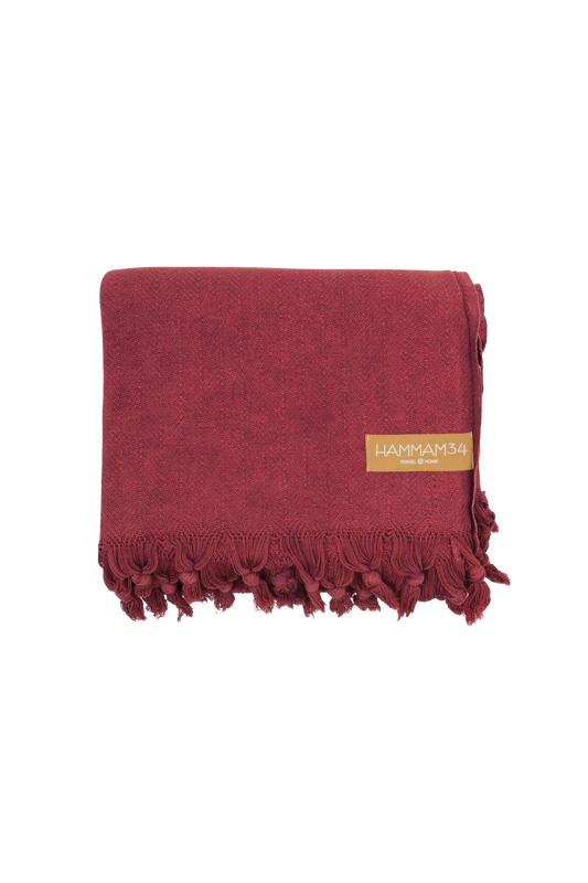 Hammam34 Cotton Handloomed Red Beach Blanket