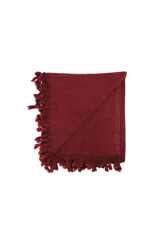 Cotton Beach Blanket | Handloomed | Cabernet Sauvignon